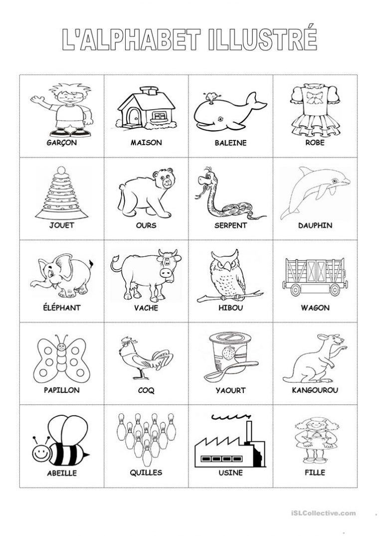 L'alphabet Illustré – Français Fle Fiches Pedagogiques intérieur Alphabet Français À Imprimer