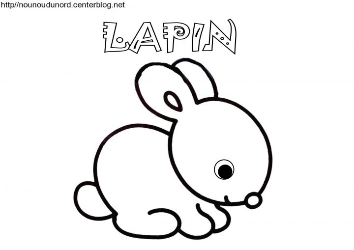 Lapin Bébé De Pâques Coloriage, Pour Gommettes, En Couleur à Dessin Pour Paques