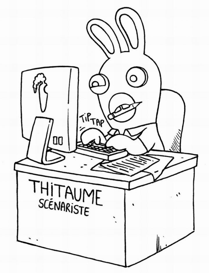 Lapins Crétins #6 (Jeux Vidéos) – Coloriages À Imprimer à Lapin Crétin À Colorier