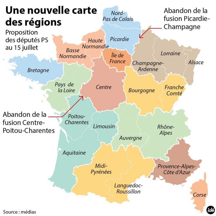 L'assemblée Nationale A Adopté La Nouvelle Carte À 13 intérieur Nouvelle Carte Des Régions De France