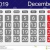 Le Calendrier 2019, Le Mois De Décembre, Une Semaine Avec Un encequiconcerne Calendrier 2019 Avec Semaine