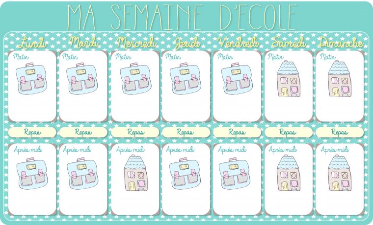 Le Calendrier De La Semaine D'école À Imprimer! (Cadeau intérieur Calendrier Enfant Semaine