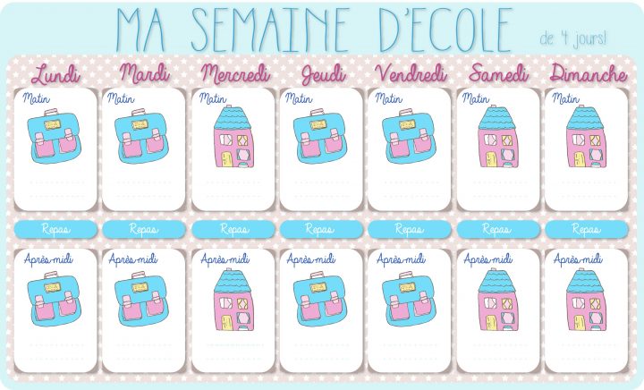 Le Calendrier De La Semaine D'école À Imprimer! (Cadeau intérieur Calendrier Ludique À Imprimer