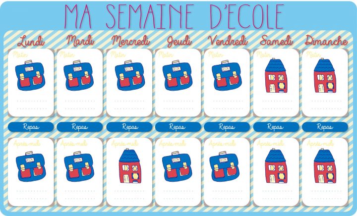 Le Calendrier De La Semaine D'école À Imprimer! (Cadeau serapportantà Calendrier Ludique À Imprimer