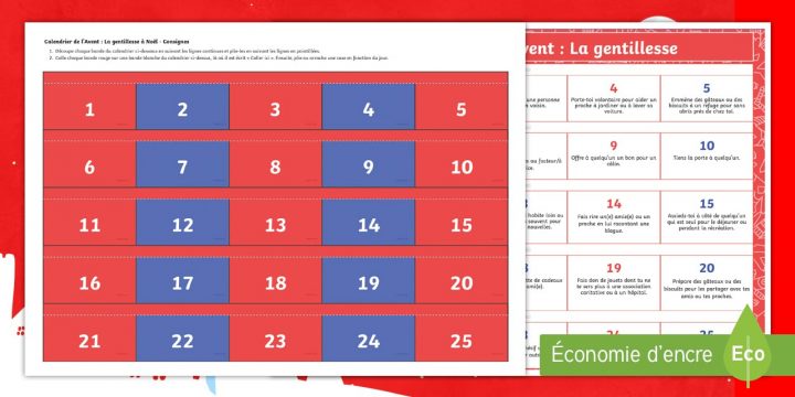 Le Calendrier De L'avent : Les Actes De Gentillesse – Jeu serapportantà Jeux Ce2 À Imprimer