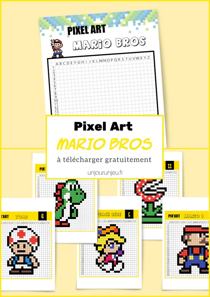 Le Célèbre Mario Bros En Pixel Art – Un Jour Un Jeu concernant Pixel A Colorier