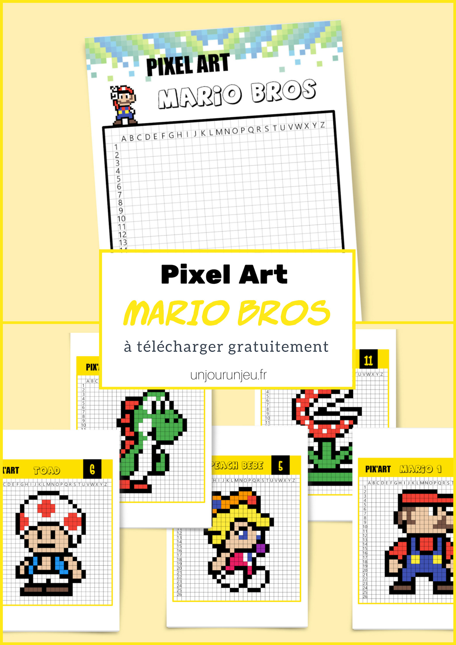 Le Célèbre Mario Bros En Pixel Art - Un Jour Un Jeu concernant Pixel A Colorier 