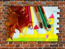 Le Dessin De Feuilles De Maison Et D'automne Mur De Briques Cassé Et  Afficher Des Enfants pour Casse Brique Enfant