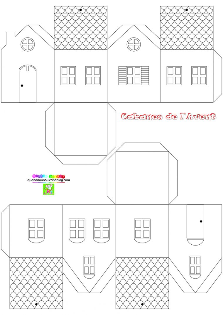 Le Gabarit Du Chalet En Papier À Suspendre tout Découpage Collage Maternelle À Imprimer