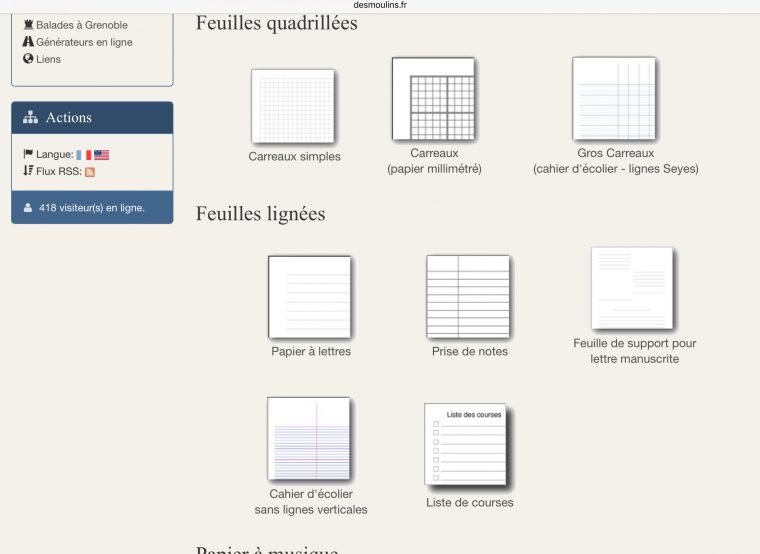 Le Générateur De Feuilles : Http://.desmoulins.fr encequiconcerne Feuille Lignée A Imprimer