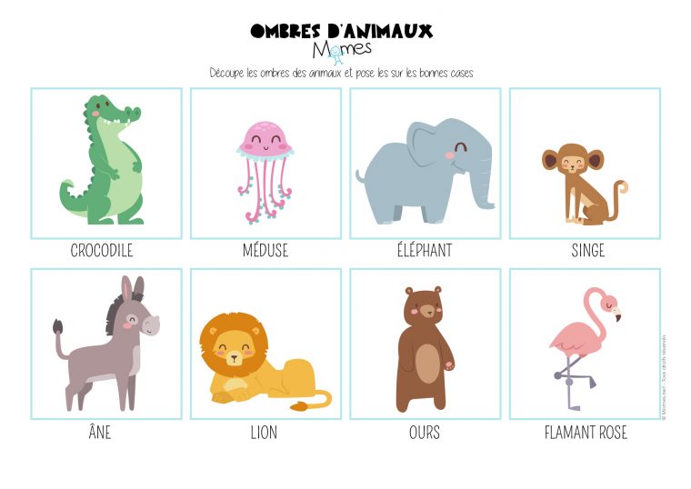 Le Jeu Des Ombres D'animaux – Momes dedans Activité 3 Ans Imprimer