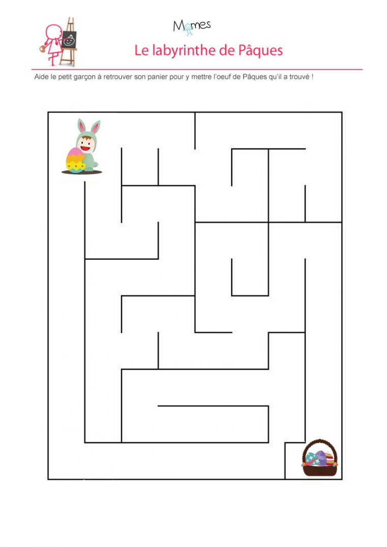 Le Labyrinthe De Pâques Facile – Momes destiné Jeux Pour Les Petit De 4 Ans