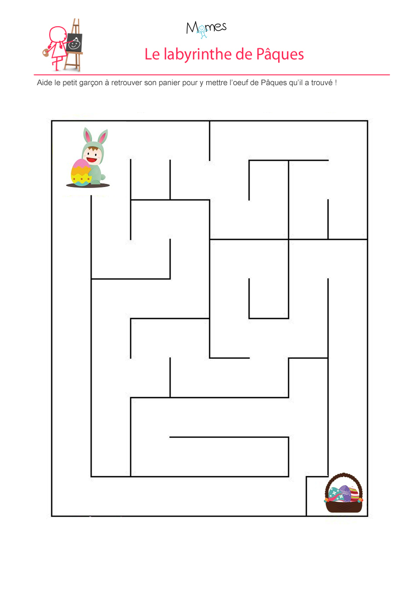 Le Labyrinthe De Pâques Facile - Momes destiné Jeux Pour Les Petit De 4 Ans 