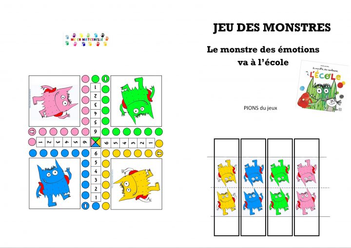 Le Monstre Des Couleurs Va À L'école : Jeu Des Monstres dedans Petit Jeu Maternelle