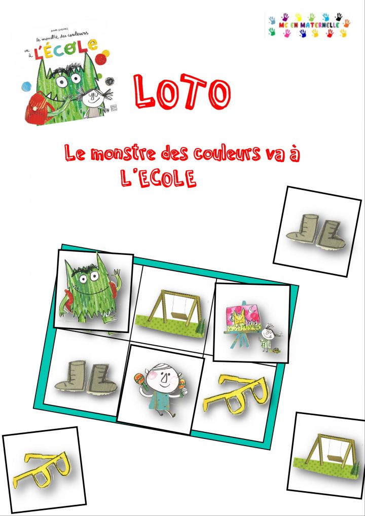 Le Monstre Des Couleurs Va À L'école : Loto – Mc En Maternelle destiné Apprendre Les Couleurs En Maternelle