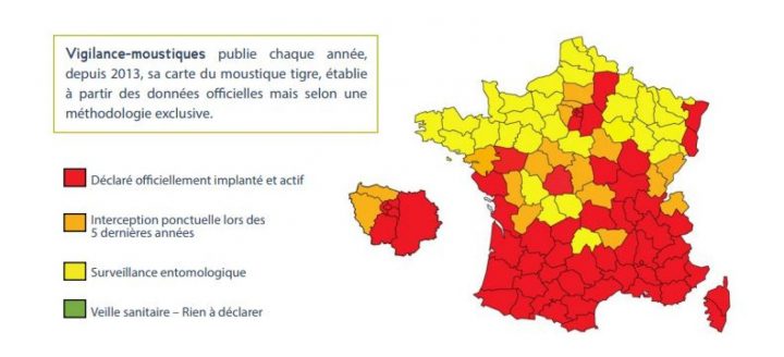 Le Moustique Tigre « Implanté Et Actif » Dans 51 tout Carte Departements Francais