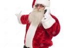 Le Père Noël Parlant Au Téléphone Geste Fait Et D'invitation encequiconcerne Fabrication De Pere Noel