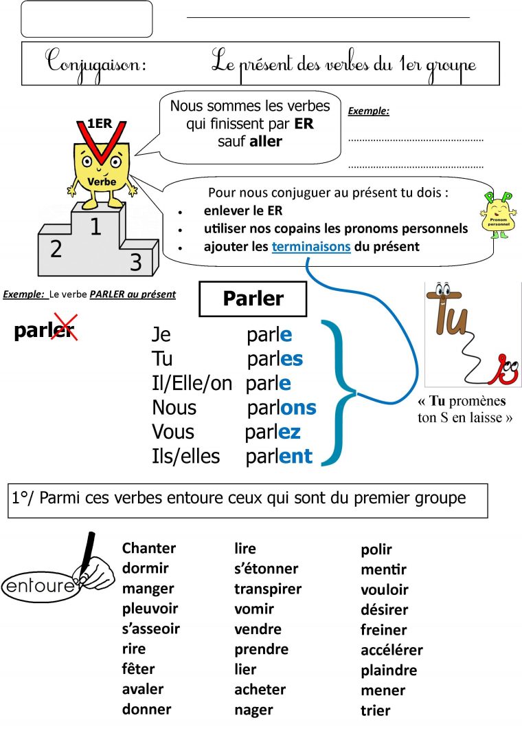 Le Présent Des Verbes Du Premier Groupe | French Expressions serapportantà Cours Ce1 Gratuit A Imprimer