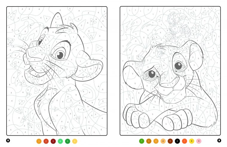 Le Roi Lion – Coloriages Magiques – Trompe-L'oeil – Disney à Coloriage Magique 4 Ans