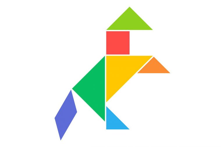 Le Tangram Niveau Facile, Un Cheval serapportantà Tangram À Découper