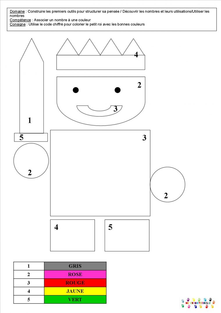 Le Tout Petit Roi : Coloriages Et Coloriages Magiques – Mc à Coloriage Codé Moyenne Section