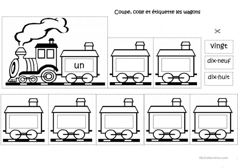 Le Train Des Chiffres – Français Fle Fiches Pedagogiques tout Etiquette Chiffre A Imprimer