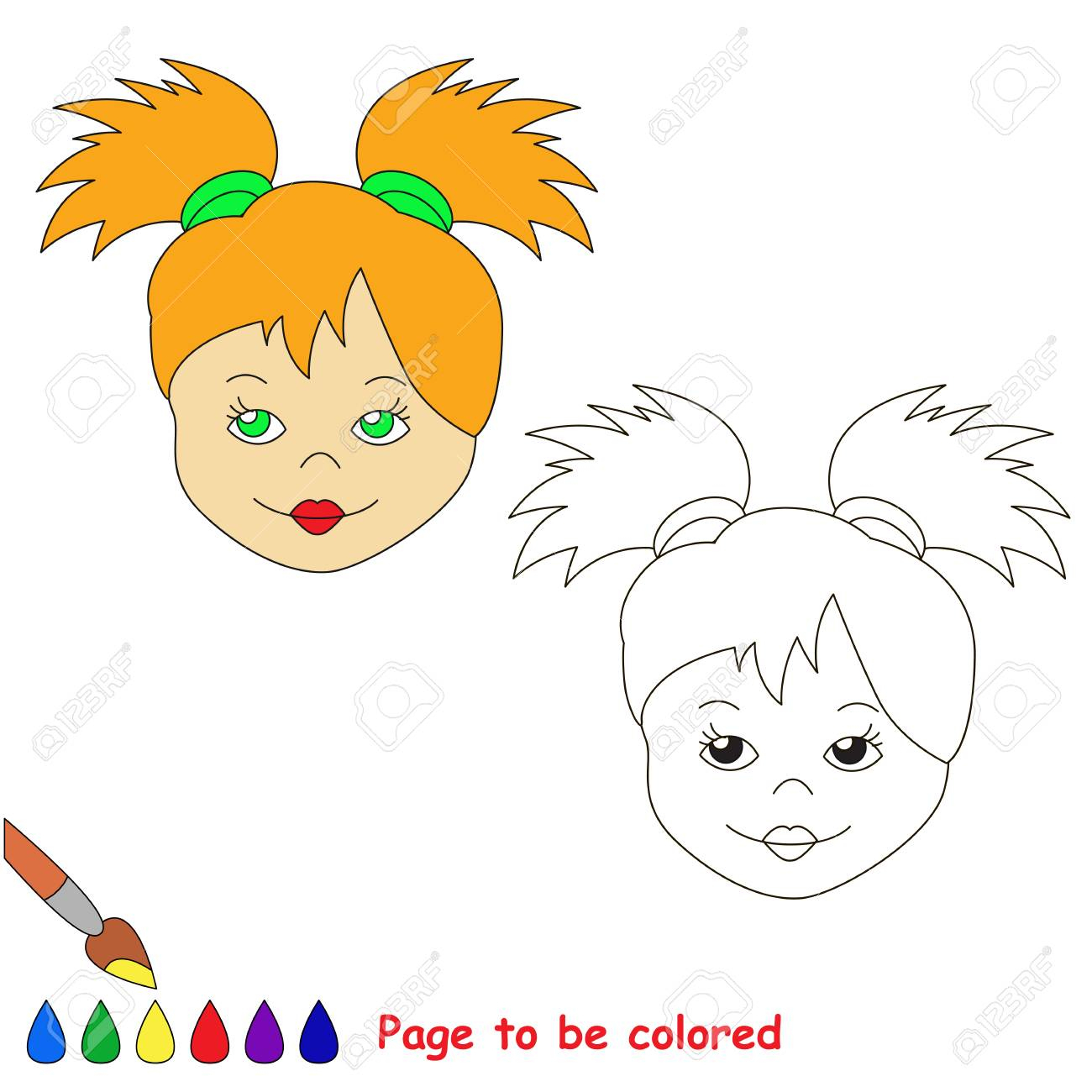 Le Visage De Poupée À Colorier, Le Livre De Coloriage Pour Les Enfants  D'âge Préscolaire Avec Un Niveau De Jeu Éducatif Facile. encequiconcerne Visage À Colorier