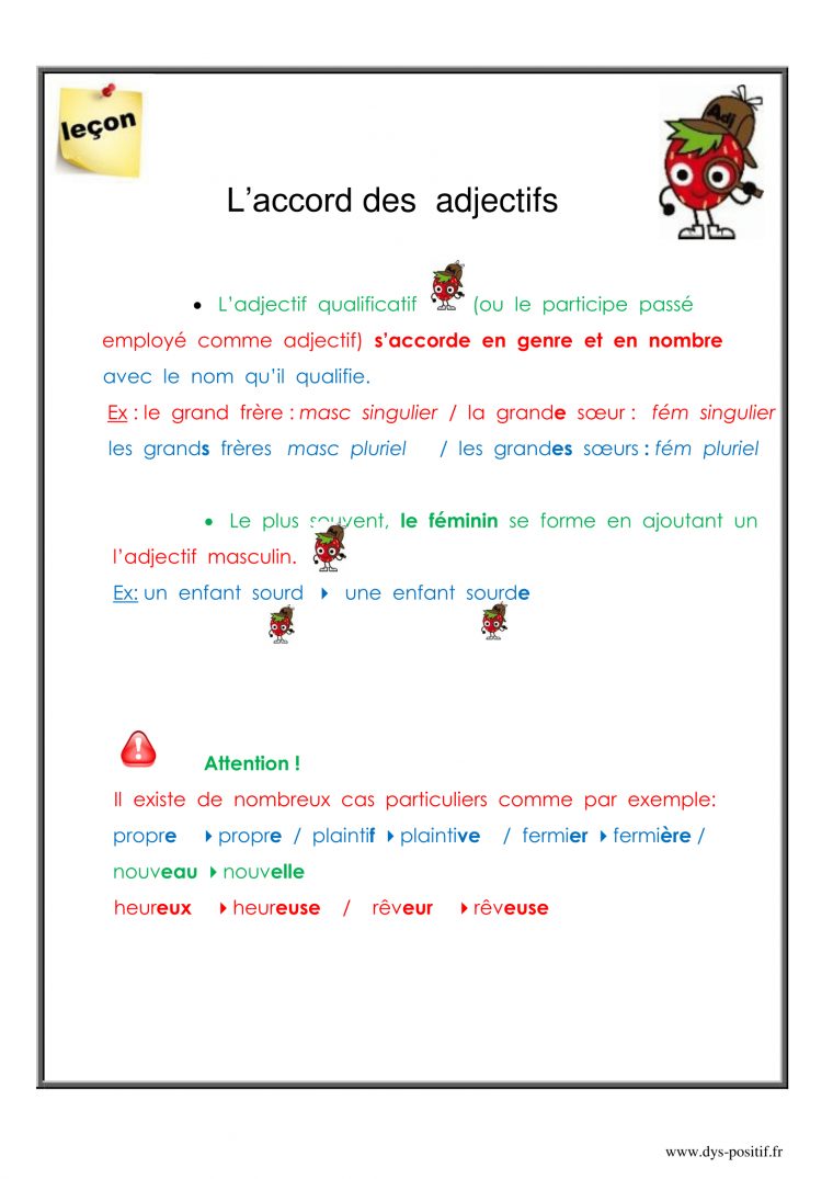 Leçon À Imprimer Et Modifier De La Catégorie Accord Des dedans Cours Ce2 A Imprimer