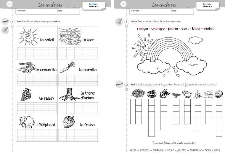 Lecture Cp – Les Couleurs – Cycle 2 ~ Orphéecolecycle 2 dedans Activité Pour Apprendre Les Couleurs