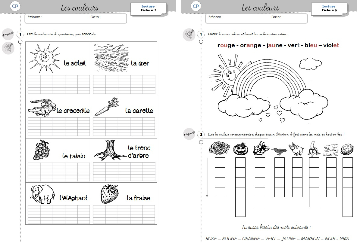 Lecture Cp - Les Couleurs - Cycle 2 ~ Orphéecolecycle 2 dedans Activité Pour Apprendre Les Couleurs 