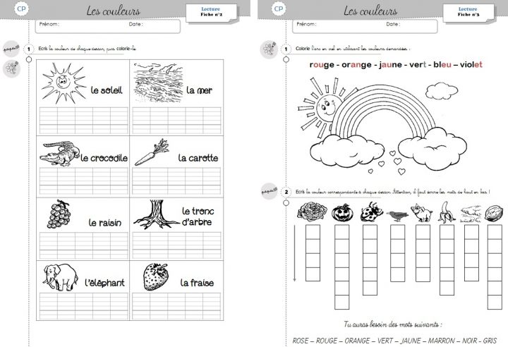 Lecture Cp – Les Couleurs – Cycle 2 ~ Orphéecolecycle 2 pour Jeux Cp À Imprimer