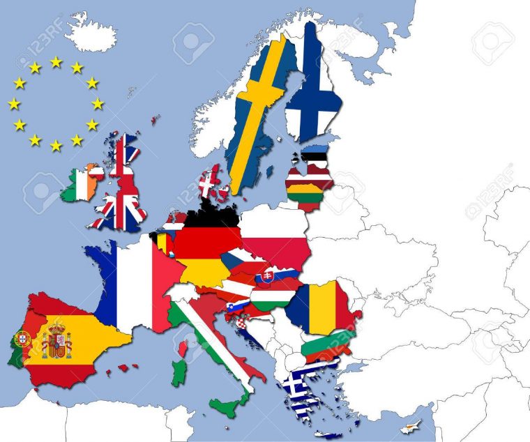 Les 28 Pays De L'union Européenne Et Leurs Drapeaux destiné Carte Union Européenne 28 Pays