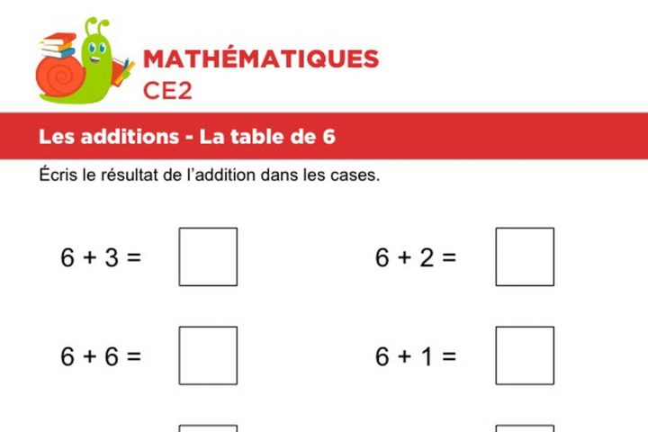 Les Additions, La Table De 6 destiné Calendrier Ludique À Imprimer