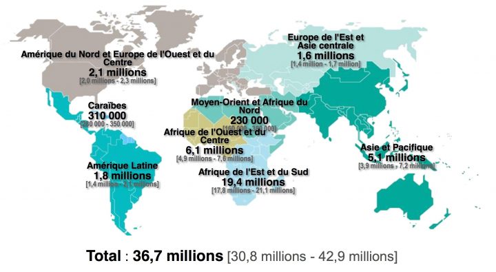 Les Chiffres Mondiaux Du Vih: Des Progrès Et Des Défis | Vih destiné Nombre De Régions En France 2017