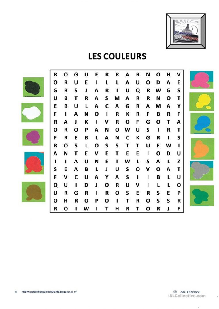 Les Couleurs – Français Fle Fiches Pedagogiques intérieur Activité Pour Apprendre Les Couleurs