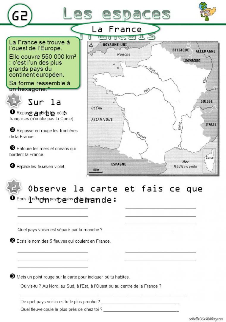 Les Espaces Français G2 La France Sur La Carte : intérieur Carte Fleuve France