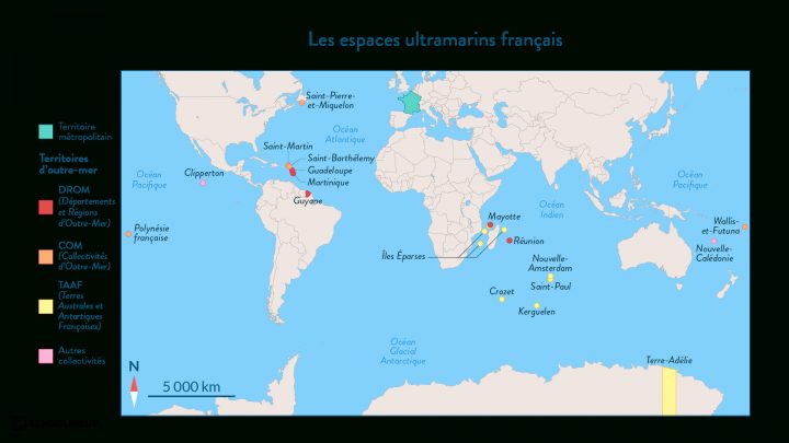 Les Espaces Métropolitains Et Ultramarins Français à Département D Outre Mer Carte