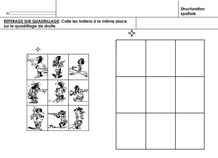 Les Indiens D'amérique, Repérage Sur Quadrillage – École intérieur Reproduction Sur Quadrillage Cp