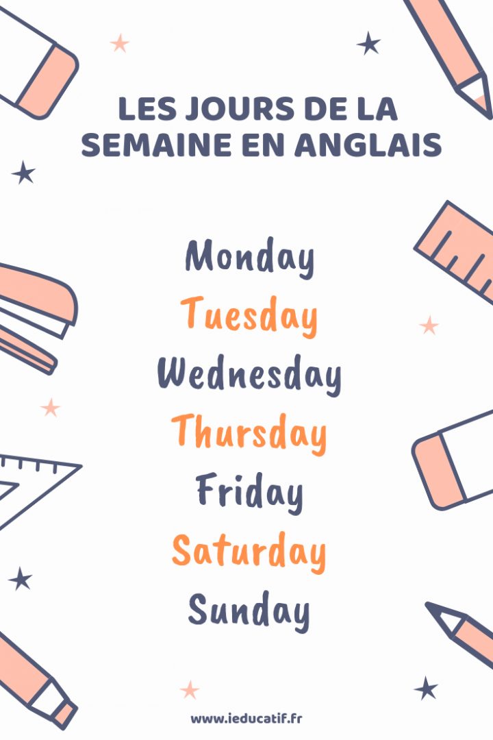 Les Jours De La Semaine En Anglais – Jeux Éducatifs pour Jeu En Anglais À Imprimer