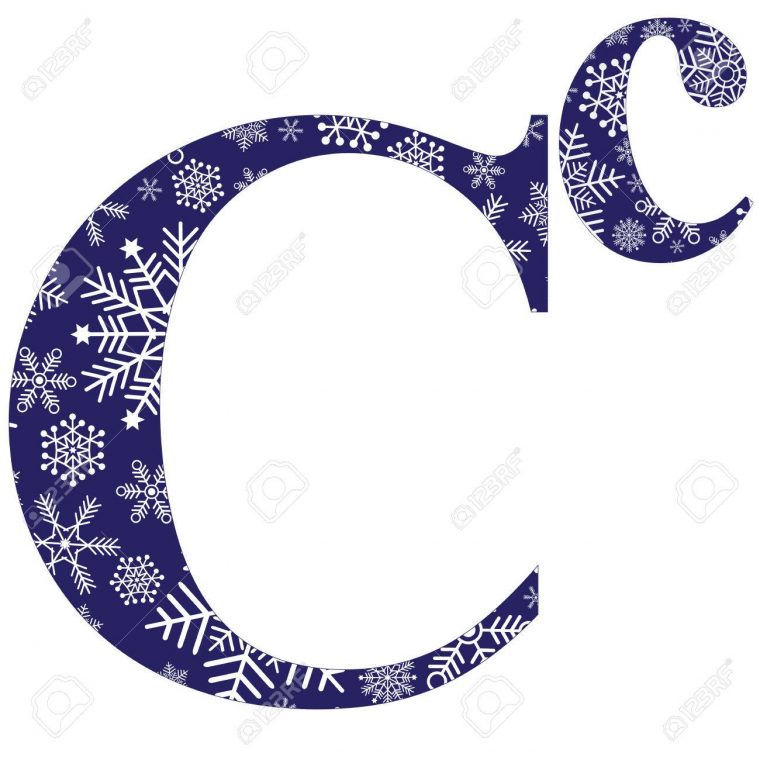 Les Lettres Majuscules Et Minuscules De L'alphabet Anglais C Avec Des  Flocons De Neige Modèle D'hiver Sculpté, Vecteur pour Modèle D Alphabet