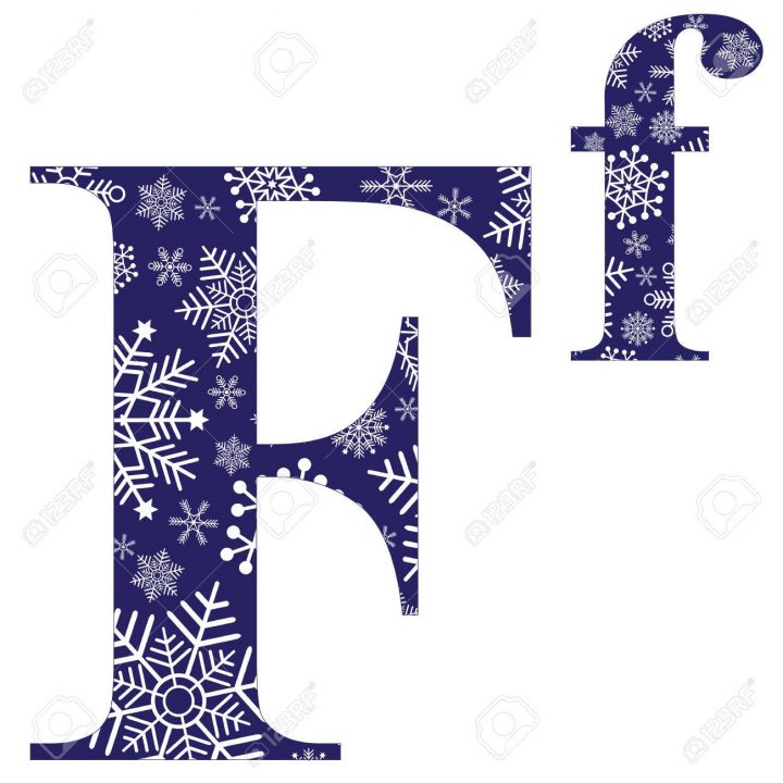 Les Lettres Majuscules Et Minuscules De L'alphabet Anglais F Avec Des  Flocons De Neige Modèle D'hiver Sculpté, Vecteur intérieur Modele Alphabet Majuscule