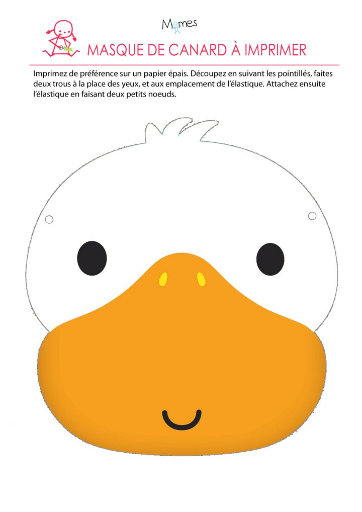 Les Masques Du Carnaval: Le Masque De Canard – Momes pour Masque À Imprimer Animaux