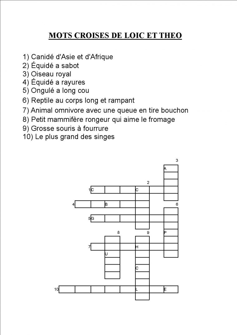 Les Mots Croises De Loic Et Theo « La Bastide Sur L'hers avec Mots Croises Ca