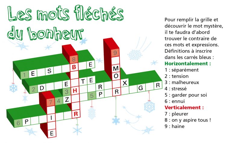 Les Mots Fléchés Du Bonheur / Jeu Lig'up – Lig'up concernant Les Mot Fleches Gratuits