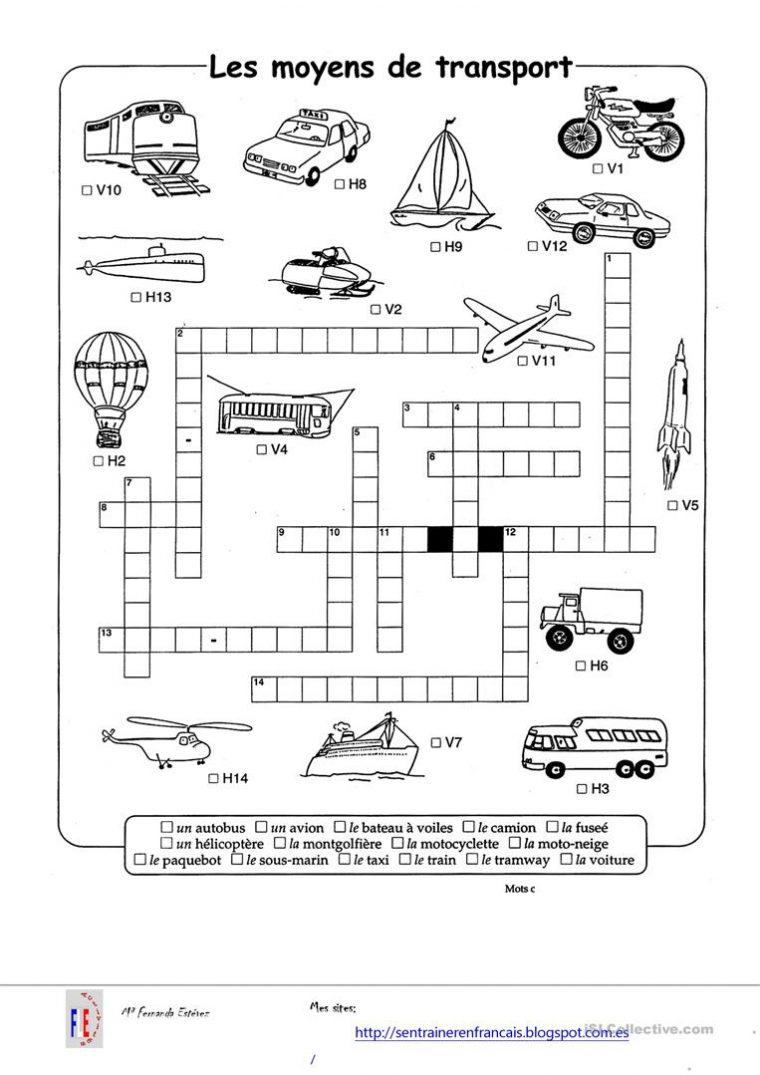 Les Moyens De Transport – Lessons – Tes Teach serapportantà Exercice Ludique