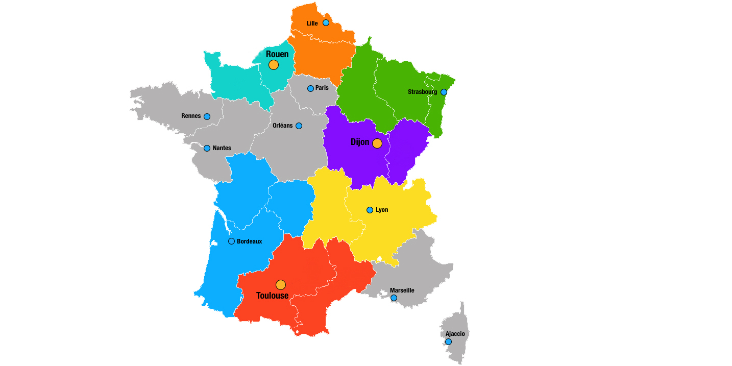 Les Nouvelles Capitales Régionales Et Les Villes Qui Ne dedans Carte Des Nouvelles Régions En France 