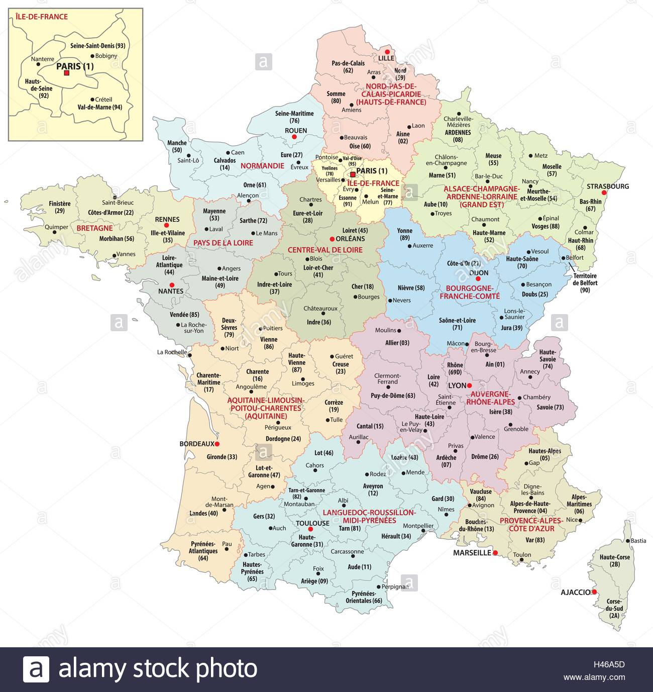 Les Nouvelles Régions De France Depuis 2016 Vecteurs Et encequiconcerne Nouvelles Régions De France 2016 