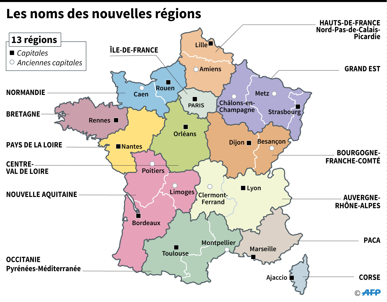 Les Nouvelles Régions Ont Désormais Toutes Un Nom - Challenges avec 13 Régions Françaises