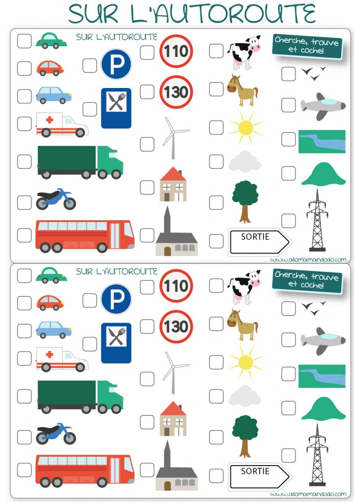 Les Occuper En Voiture: Jeux De Voyage "bingo De La Route" À destiné Jeux Ludique Enfant