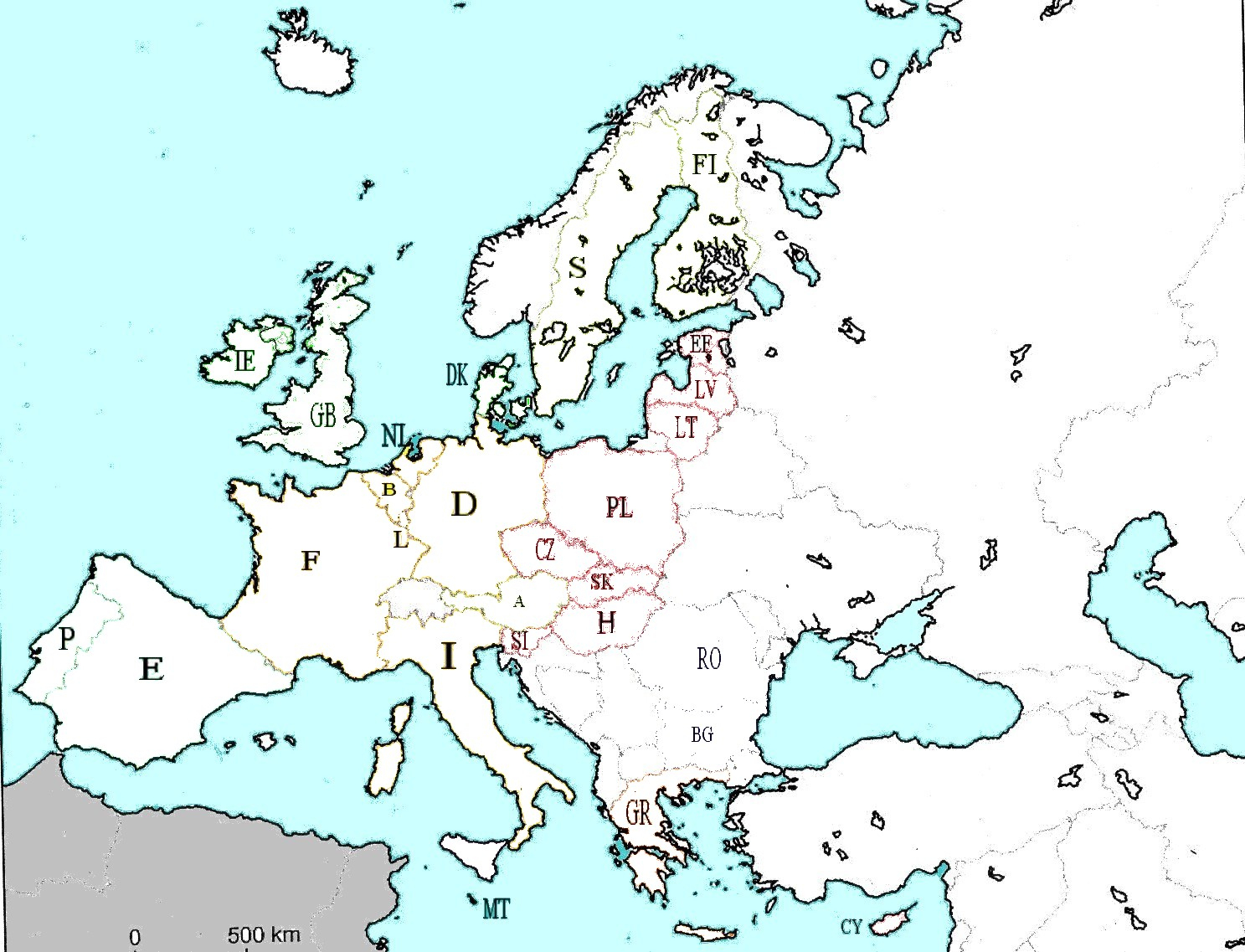 Les Pays De L&amp;#039;union Européenne - Ecole Jules Michelet - Niort serapportantà Carte Vierge De L Union Européenne 